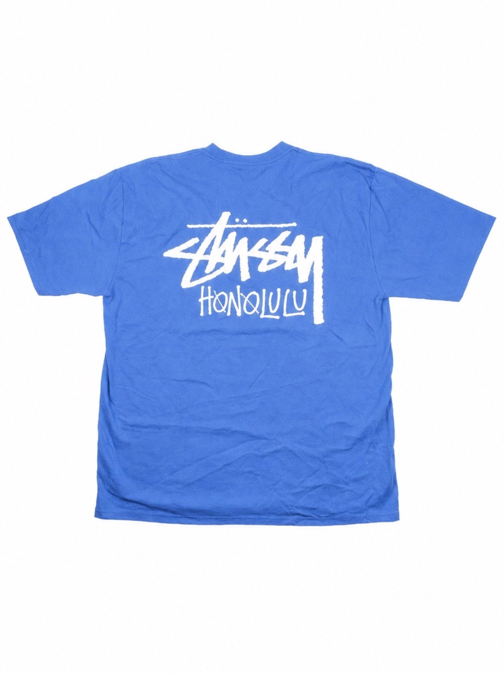 Stüssy Honolulu Blue Logo Graphic T Shirt Men’s Large NWOT